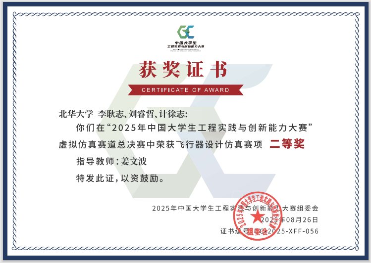 中国大学生工程实践与创新能力大赛 国家二等奖