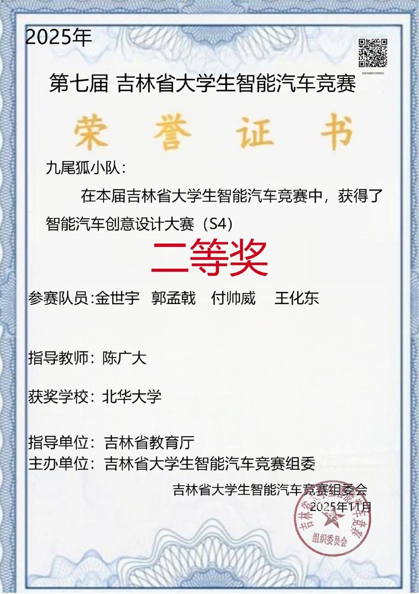 智能汽车竞赛 二等奖
